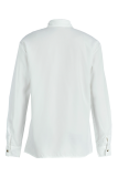 White Casual Print Patchwork Turndown Collar Tops