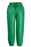 Green Casual Solid Patchwork Harlan High Waist Harlan Solid Color Bottoms