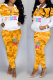 Yellow Casual Leopard Patchwork Zipper Collar Long Sleeve Two Pieces