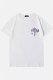 White Casual Print Letter O Neck T-Shirts