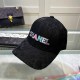 Black Casual Letter Embroidered Hat