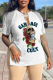 White Daily Skull Tassel V Neck T-Shirts