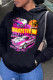 Black Casual Print Patchwork Basic Hooded Collar Tops