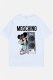 White Casual Character Print Letter O Neck T-Shirts