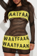 Black Sexy Print Mesh O Neck Pencil Skirt Dresses