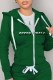 Green Casual Print Letter Hooded Collar Tops