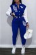 Blue Street Print Letter Half A Turtleneck Long Sleeve Two Pieces