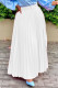 White Casual Solid Patchwork Fold With Belt High Waist Straight Solid Color Bottoms