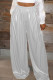 Silver Casual Solid Patchwork High Waist Straight Solid Color Bottoms