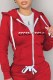 Red Casual Print Letter Hooded Collar Tops
