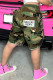 Camouflage Casual Print Camouflage Print Patchwork Pocket Straight Positioning Print Bottoms