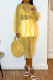 Yellow Casual Solid See-through Flounce Half A Turtleneck Straight Dresses