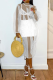 White Casual Solid See-through Flounce Half A Turtleneck Straight Dresses