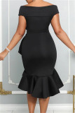 Yellow Sexy Formal Solid Patchwork Asymmetrical V Neck Evening Dress