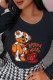 Black Casual Street Print Patchwork O Neck Tops