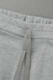 Pink Fashion Casual Solid Ripped Fold Skinny High Waist Trousers