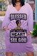 Purple Casual Print Patchwork V Neck Straight Dresses