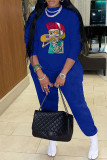 Red Casual Print Patchwork Basic O Neck Long Sleeve Two Pieces