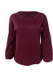 Black Casual Solid Patchwork O Neck Tops