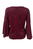 Black Casual Solid Patchwork O Neck Tops