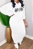 Red Casual Print Patchwork Hooded Collar Long Sleeve Two Pieces