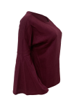Black Casual Solid Patchwork O Neck Tops