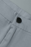 Light Blue Sexy Street Solid Hollowed Out Patchwork High Waist Pencil Solid Color Bottoms
