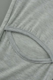 Pink Fashion Casual Solid Ripped Fold Skinny High Waist Trousers
