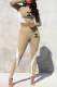 Khaki Sexy Print Patchwork Letter O Neck Long Sleeve Two Pieces