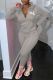 Grey Street Print Patchwork Hooded Collar Long Sleeve Two Pieces