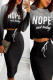 Black Casual Print Patchwork O Neck Long Sleeve Two Pieces