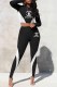 Black Sexy Print Patchwork Letter O Neck Long Sleeve Two Pieces