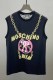 Black Casual Print Letter O Neck Tops