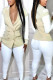Khaki Casual Solid Patchwork Buttons Turn-back Collar Long Sleeve Two Pieces