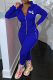Blue Street Print Patchwork Hooded Collar Long Sleeve Two Pieces