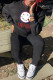 Black Casual Print Patchwork Basic O Neck Long Sleeve Two Pieces