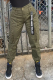 Green Street Solid Patchwork Harlan Mid Waist Harlan Solid Color Bottoms