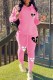 Pink Casual Print Patchwork Hooded Collar Long Sleeve Two Pieces