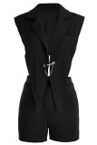 Red Sexy Solid Backless Asymmetrical V Neck Sleeveless Two Pieces