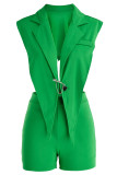 Red Sexy Solid Backless Asymmetrical V Neck Sleeveless Two Pieces