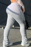 White Fashion Casual Adult Solid Pants Boot Cut Bottoms