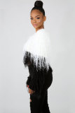 White O Neck Long Sleeve Solid Long Sleeve Tops