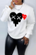 White Casual Street Print Patchwork O Neck Tops