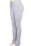 White Fashion Casual Adult Solid Pants Boot Cut Bottoms