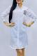 White Simplicity Letter Embroidered Turndown Collar Shirt Dress Dresses
