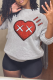 Grey Casual Daily Print Patchwork O Neck Tops