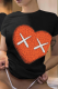 Black Casual Street Print Patchwork O Neck T-Shirts