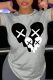 Grey Street Daily Print Patchwork O Neck T-Shirts