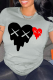 Grey Casual Street Print Patchwork O Neck T-Shirts