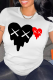 White Casual Street Print Patchwork O Neck T-Shirts